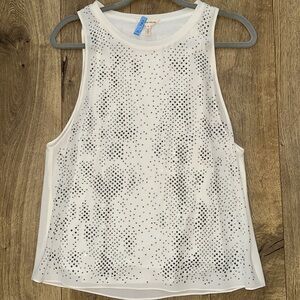 Rebecca Taylor Crème Beaded Silk Top. Excellent Condition